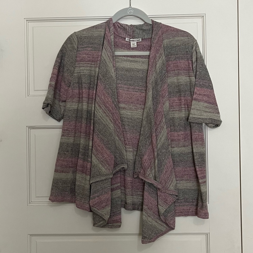 Short sleeve open sweater